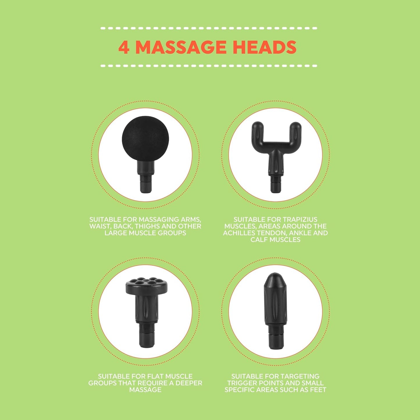 Salter EE7427BLKSTKEU7 Mini Massage Gun – 4 Massage Heads, LCD Panel, Electric Handheld, Rechargeable, 6 Intensity/Speeds, Includes Carry Bag and USB, Relaxation, Deep Massage, Tension Relief, Black